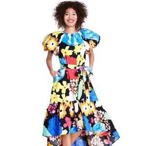 New Christopher John Rogers Floral Puff Sleeve Dress  XL